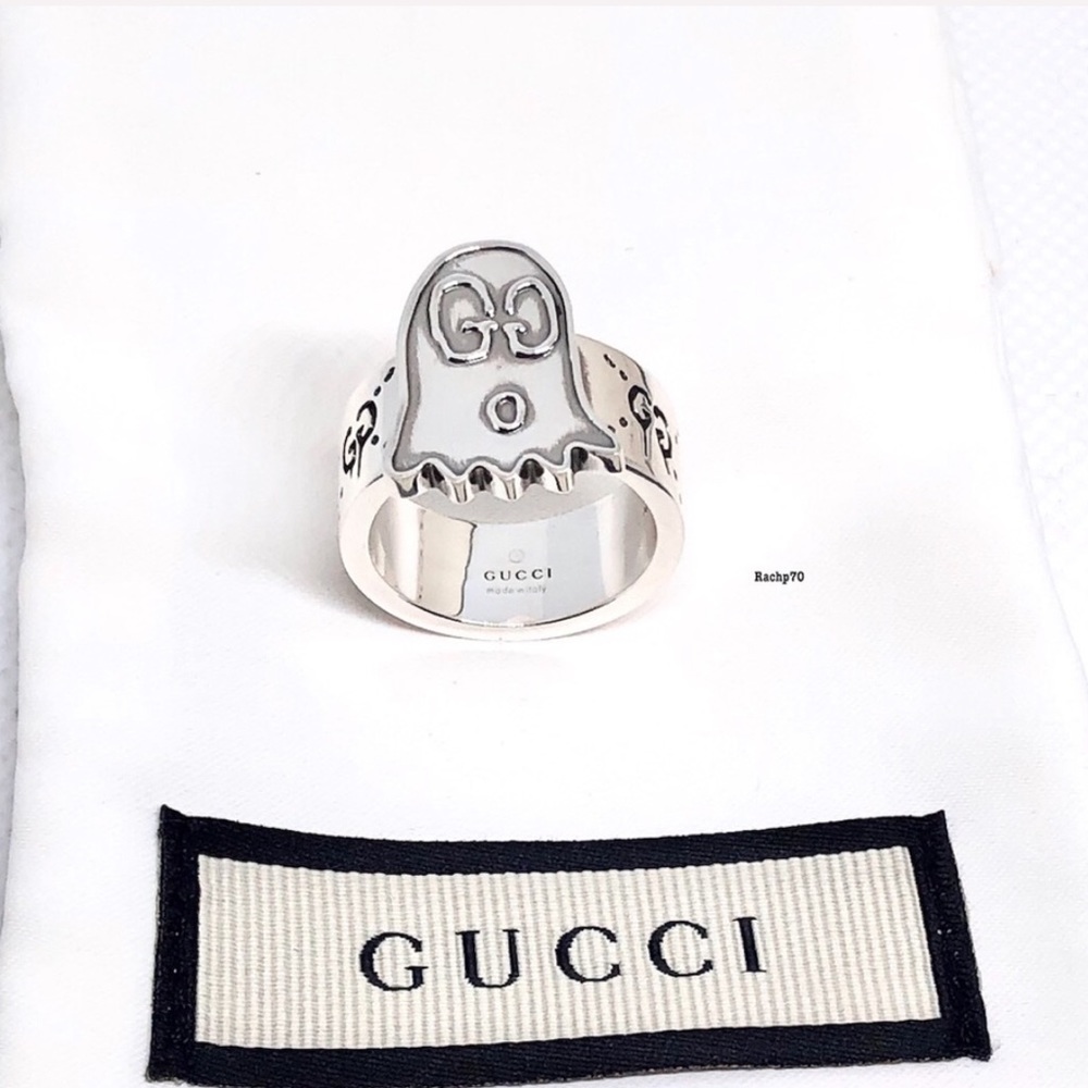 New Authentic Gucci Ghost Sterling Silver Ring - Picture 3 of 10